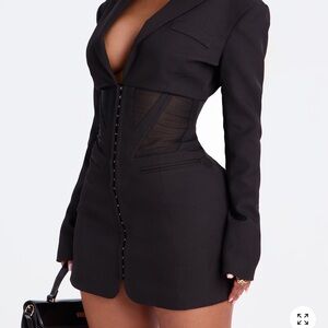 Miranda mesh cut out blazer mini dress